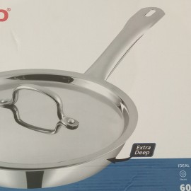 מחבת נירוסטה מקצועית אינדוקציה עם מכסה